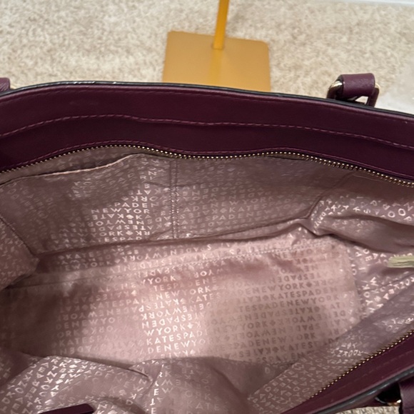 Kate Spade zip tote in beautiful plum burgundy color. Perfect for Fall! - Picture 6 of 9